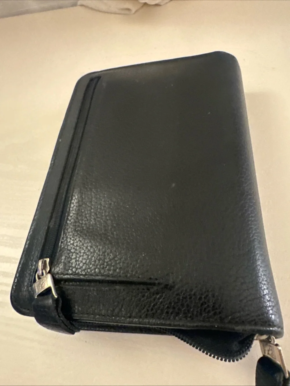 Vintage 90,s Franklin Quest Black Leather Zip Organizer planner